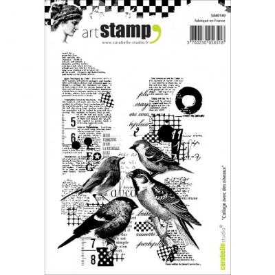 Carabelle Studio Cling stamp collage avec des oiseaux
